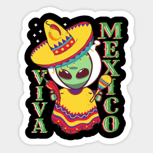 Mexican Poncho Cinco De Mayo Alien Sombrero Fiesta Costume Sticker